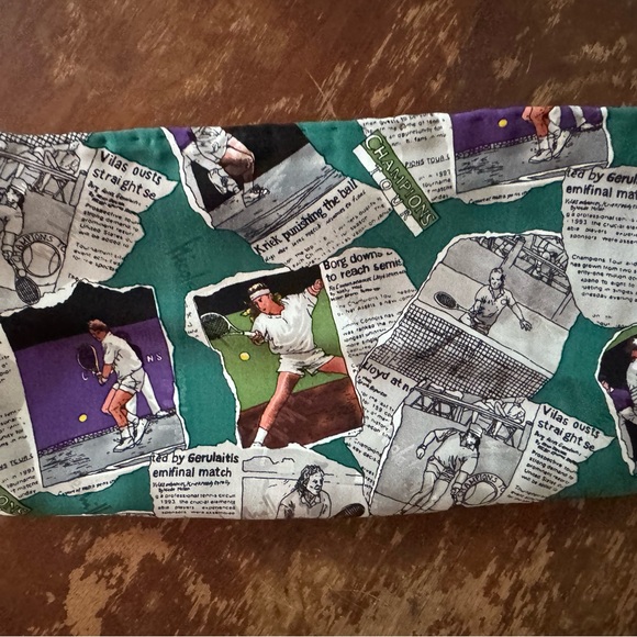 Vintage 1994 Nicole Miller 100% Silk Scarf - Tennis - Picture 7 of 7